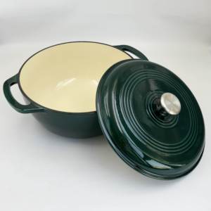 Tùy Chỉnh Cổ Điển Màu Xám Màu Xanh Gang Hà Lan Lò 23Cm & 28Cm Không Dính Men Nồi Hộ Gia Đình Nhà Bếp Đúc Sắt Nấu Ăn Nồi Soong - Product Image 4