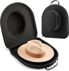 Boîte de rangement pour chapeau de <span class=keywords><strong>voyage</strong></span>, étui rigide pour chapeaux Fedora pour hommes, boîte anti-écrasement pour le rangement des chapeaux Fedora - Product Image 2