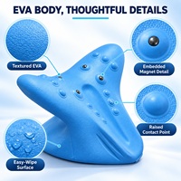 Appareil d'étirement du cou en EVA, dispositif de traction cervicale avec points de massage, support ergonomique pour le cou pour l'étirement et la relaxation à domicile