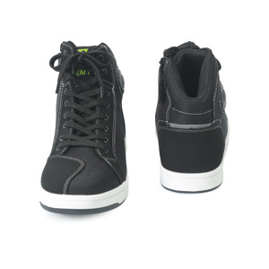 SOMMY Zapatos de moto de caña alta para hombre – Botas de carreras urbanas de lona con cremallera lateral y correa en el tobillo, antideslizantes, informales - Product Image 6