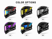 Casque de moto intégral professionnel BOJUE G30 en fibre de carbone - Conception de course légère, homologué DOT, fermeture rapide, toutes tailles