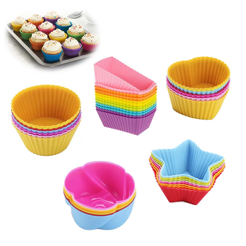 Moule à pâtisserie en silicone facile à nettoyer, gobelets à Muffin, doublures de Cupcake pour le gâteau