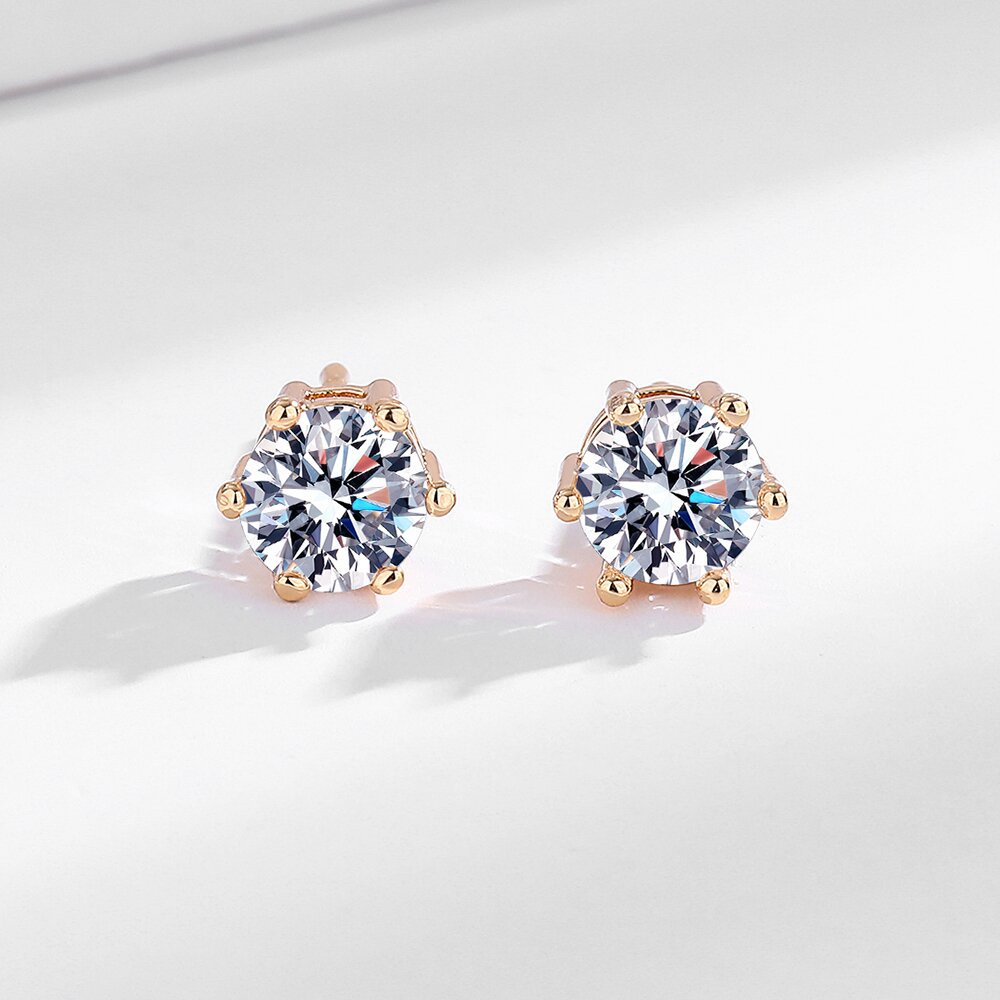 Boucles d'oreilles clous-blanc