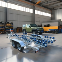 Remorque pour embarcations 2500 kg, 2 essieux, grande remorque pour bateaux et embarcations nautiques