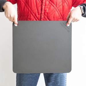 2 Holes Easy to Store Square Rectangle <strong>Thickness</strong> 6mm Carbon Steel Metal <strong>Grilling</strong> Baking Stone Pizza Steel for Gas Oven Stove - Product Image 1