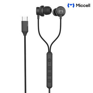 หูฟังแบบมีสาย Miccell รุ่น Type-C พร้อมระบบตัดเสียงรบกวน ANC ในหู พร้อมไมโครโฟน ENC 26dB ไดรเวอร์ Hi-Fi ขนาด 12 มม. สำหรับการโทรและการเดินทาง - Product Image 1
