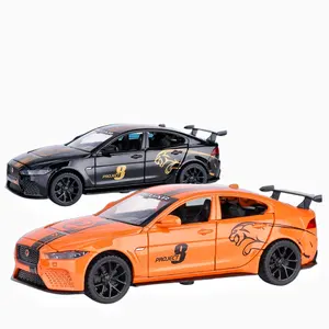 1:32ダイキャストモデルカー音と光のプルバックメタルカーモデルおもちゃが装飾品を飾るジャガースーパーカー合金カーモデル