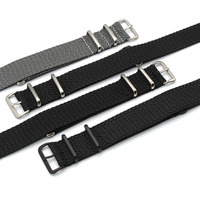 Bracelet de montre en tissu Perlon tressé Yunse 18 20 22 mm, boucle en acier inoxydable PVD noir, bracelets de montre en nylon pour différentes montres