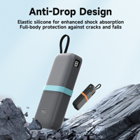 Étui de protection en silicone SIKAI pour batterie externe CUKTECH CP25 20000mAh à port unique, résistant aux chocs et aux rayures