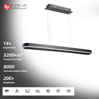 Lampe suspendue italienne moderne de luxe noire à hauteur réglable, lustre de plafond minimaliste long, installation facile, salle à manger, cuisine
