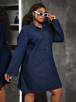 Robe chemise ample en jean grande taille de qualité supérieure pour l'automne – Vente en gros