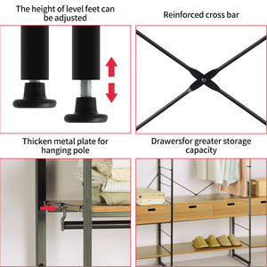 Expositor de Ropa y Zapatos de Madera y Metal para Tienda, Perchero de Pie para Boutique - Product Image 5
