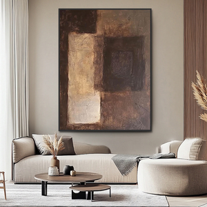 Decorazione per la casa moderna tela neutra Wabi Sabi dipinti a mano astratti texture Vintage arte della parete - Product Image 1