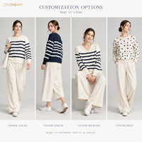 Pull en tricot rayé pour femme, col rond, manches longues, coupe ample, pull décontracté pour femme
