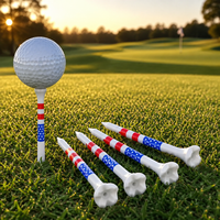 Tees de golf en plastique incassables de 70 mm/83 mm, directement de l'usine, avec logo personnalisé, couleurs du drapeau américain, pour le parcours et la practice