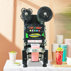 Machine à sceller les gobelets automatique pour thé au lait Boba, jus et boissons, avec film plastique PP pour gobelets à bulles Boba - Product Image 1