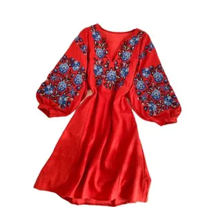 נשים בתוספת גודל שמלת קיץ בוהמי סגנון חדש מזדמן חג רקמת בנות שמלות STDN0033