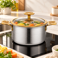 WOXIANG Marmite à fondue 16 cm, compatible lave-vaisselle, en acier inoxydable triple couche, distribution uniforme de la chaleur, ustensile de cuisson polyvalent pour soupes