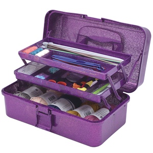 21803 Scatola di Stoccaggio Pieghevole a 3 Livelli con Glitter, Contenitore Multiuso Portatile per Arte, Artigianato e Cosmetici - Product Image 3