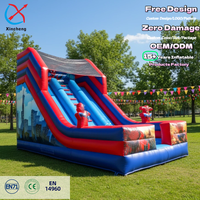 Château gonflable commercial géant avec toboggan, château de saut à vendre en gros, château gonflable super-héros, toboggan gonflable sec pour enfants