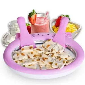 MAGNIFIQUE machine à crème glacée mini dessin animé et machine à yaourt frit machine à rouler cool d'été pour enfants outils de crème glacée pour enfants