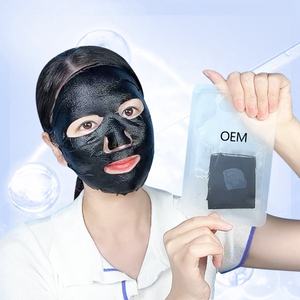 Masker Wajah <span class=keywords><strong>Graphene</strong></span> hitam kosmetik kecantikan warna hitam masker wajah serat lembar Oem pembersih pori-pori kain hitam <span class=keywords><strong>Graphene</strong></span> Masker - Product Image 1