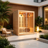 Grande salle de sauna spa pour les gymnases, les hôtels, la maison, le bien-être, sauna en bois de cèdre, salle de vapeur à infrarouge lointain