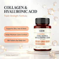 Comprimés de collagène et d'acide hyaluronique Bioby OEM Private Label 1500 mg pour la beauté, les cheveux, la peau et le soutien des articulations