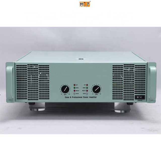 39.2 Amp CA Amplifier Metal Green Panel 3U 2 Channel Class H Amplifiers Audio Outdoor Performance Professional Power