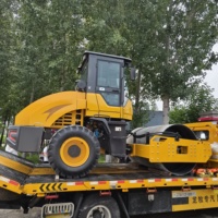 Machinerie de construction, mini-compacteur vibratoire diesel de 8 tonnes, rouleau compresseur routier, rouleau à asphalte à conduite manuelle, pneu en caoutchouc, pompe hydraulique Eaton