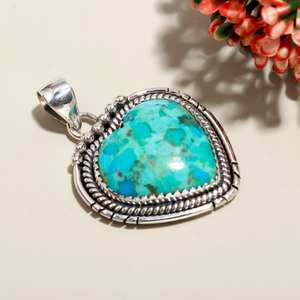 จี้เทอร์ควอยส์แท้925เงินแท้จี้พลอยสีฟ้าที่สวยงามสำหรับเครื่องประดับอัญมณี - Product Image 2
