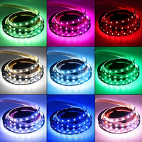 Strip 50led warna-warni, pengontrol suara tubuh tembaga lanskap lanskap warna-warni 3/4/5 warna RGB + putih + putih hangat USB konektivitas dapat disesuaikan 8mm