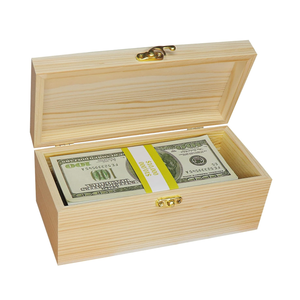 High Quality Portable Single Compartment Piggy Bank Wooden Cash Box Wooden Money Box With Lock