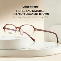 Montures de lunettes 3112 vintage en matériau EMS écologique naturel, ultra-légères, à bord large de 3,5 mm, sans pression sur le visage