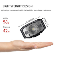 Linterna Frontal de Alta Potencia con Sensor de Movimiento y Luces LED Rojas Recargables por USB, Ligeras, para Camping y Emergencias