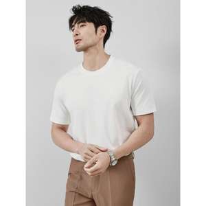 T-shirt en coton à col rond solide pour hommes T-shirt de confort Produit en vrac fait à la main personnalisé - Product Image 1