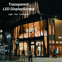 Écran LED transparent flexible auto-adhésif P3.91, affichage numérique, panneau publicitaire, mur vidéo en verre