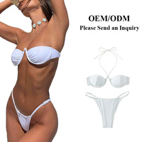 Ensemble 2 pièces pour femmes Aide 2024, bikini brésilien sexy, imprimé léopard, vichy, séchage rapide