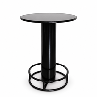 Table de bar ronde robuste de 80 cm de haut avec base à double anneau, table de cocktail sur pied pour hôtel, salon, bureau, réunion, fête, événement