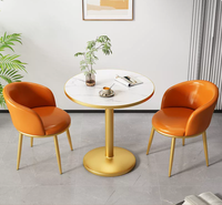 Ensemble Table et Chaises de Balcon Luxe Moderne Minimaliste en Acier Inoxydable Écologique Durable et Imperméable Comprenant 1 Table et 2 Chaises
