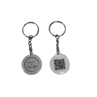 Porte-clés NFC personnalisé avec logo, 13,56 MHz, carte de commentaires Google, étiquette RFID intelligente en époxy pour les médias sociaux, porte-clés NFC pour le marketing
