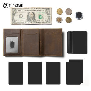 TILONSTAR TC302C Portefeuille automatique en cuir véritable avec logo personnalisé Crazy Horse Porte-cartes RFID pour hommes - Product Image 3