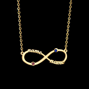 All'ingrosso personalizzato Infinity simbolo <span class=keywords><strong>collana</strong></span> ciondolo personalizzato targhetta <span class=keywords><strong>con</strong></span> strass su maglia <span class=keywords><strong>collana</strong></span> in acciaio inox - Product Image 2