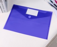 Pochette transparente pour cartes de visite et documents de bureau, impression UV, fermeture à bouton-pression, enveloppe plastique transparente à bouton-pression