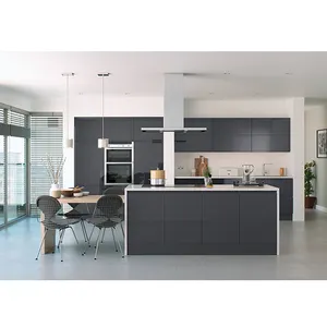 Modern Style Smart Custom Design Kitchen Cabinet Quartz Top Solid Stainless Steel Kitchen Cabinet with Factory Price