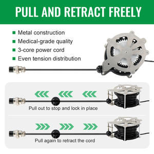 Enrouleur de câble automatique industriel Mella, verrou de sécurité, enrouleur d'alimentation rétractable pour usine et entrepôt - Product Image 4
