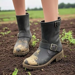 <span class=keywords><strong>Botas</strong></span> <span class=keywords><strong>de</strong></span> Lluvia <span class=keywords><strong>de</strong></span> PVC para <span class=keywords><strong>Mujer</strong></span> YL-25081 <span class=keywords><strong>de</strong></span> Alta Calidad, Resistentes al <span class=keywords><strong>Agua</strong></span>, para Exteriores y Granja, Altura Media Pantorrilla - Product Image 3