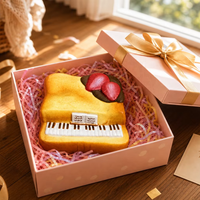 Jouet Squishy Piano Toast à Rebond Lent, Jouet Anti-Stress Réaliste en Forme de Dessert pour Bureau