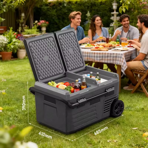 Nevera Portátil Multifuncional con Ruedas y Asa Extensible, Caja Refrigeradora Eléctrica para Picnic Familiar, Viajes por Carretera y Fiestas en la Playa - Product Image 3