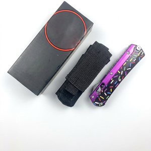 Cuchillo de Camping de Alta Calidad Micro Tech Edición Aluminio, Herramienta EDC de Bolsillo, Acero Inoxidable, Mango de Aluminio OEM - Product Image 3